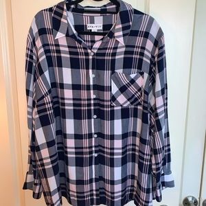 Ava & Viv Plaid Button Down
